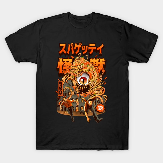 Spaghetti Kaiju T-Shirt by iqbalgarint